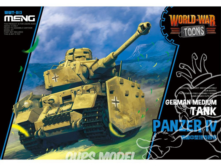 Meng maquette militaire WWT-013 Char moyen Allemand Panzer IV SERIE WORLD WAR TOON