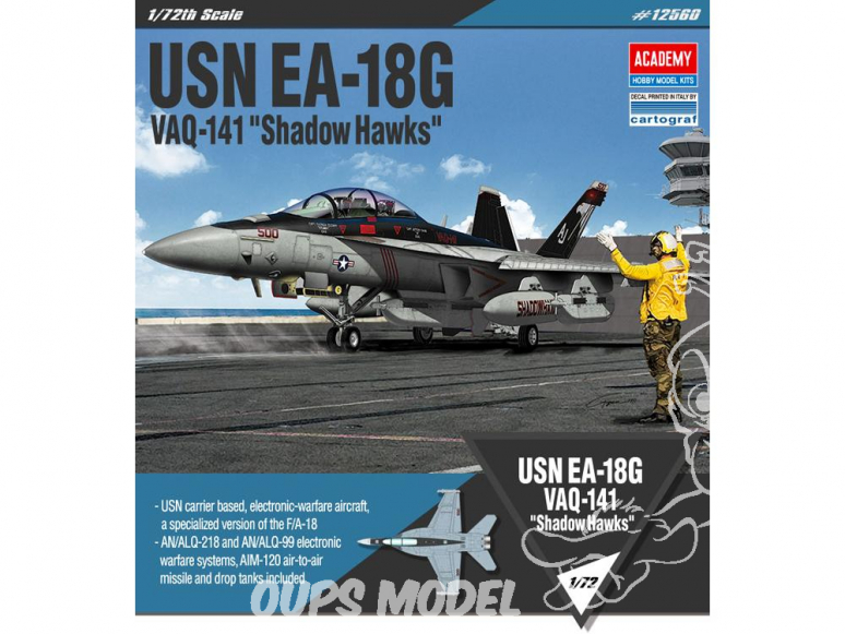 Academy maquette avion 12560 USN EA-18G VAQ-141 "Shadow Hawks" 1/72