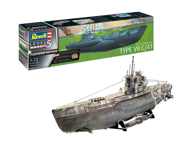 Revell sous-marin 05163 Sous-marin Allemand Type VII C/41 Version Atlantique Platinium Edition 1/72