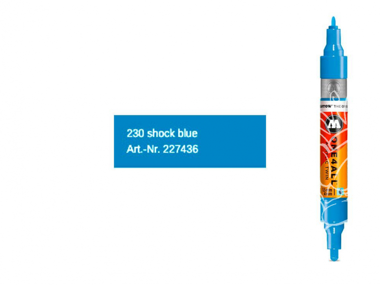 Molotow 227436 marqueur rechargeable Acrylic Twin Bleu shock pointe 1,5mm et 4mm