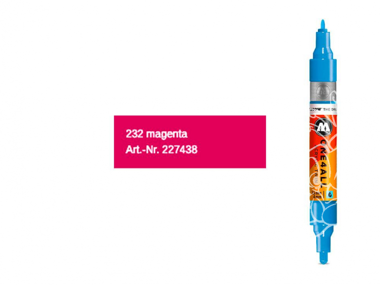 Molotow 227436 marqueur rechargeable Acrylic Twin Bleu shock pointe 1,5mm et 4mm