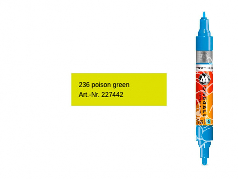 Molotow 227442 marqueur rechargeable Acrylic Twin Vert Jaune poison pointe 1,5mm et 4mm