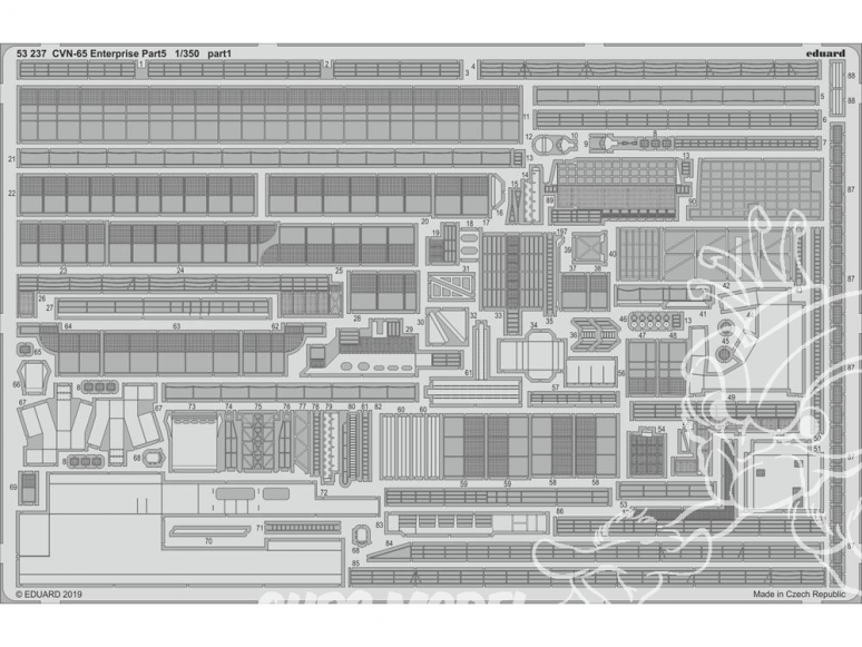 Eduard photodecoupe bateau 53237 CVN-65 USS Enterprise Partie 5 Tamiya 1/350