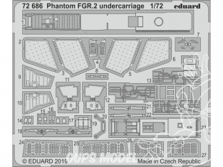 Eduard photodecoupe avion 72686 Undercarriage Phantom FGR.2 Airfix 1/72  Eduard photodecoupe avion 72686 Undercarriage Phantom FGR.2 Airfix 1/72