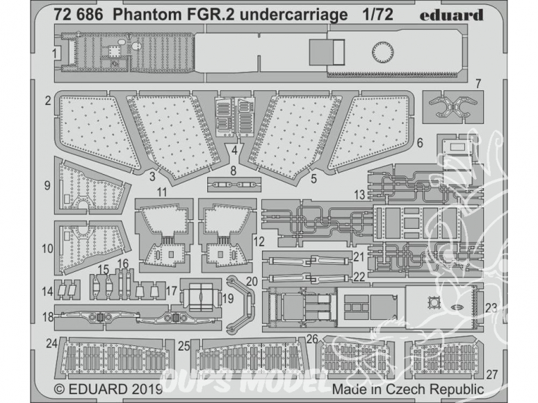 Eduard photodecoupe avion 72686 Undercarriage Phantom FGR.2 Airfix 1/72 Eduard photodecoupe avion 72686 Undercarriage Phantom FGR.2 Airfix 1/72