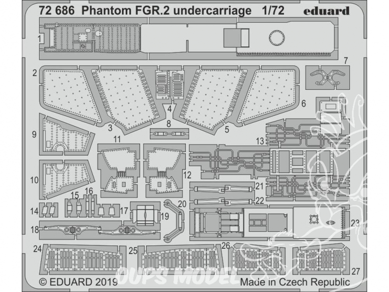 Eduard photodecoupe avion 72686 Undercarriage Phantom FGR.2 Airfix 1/72