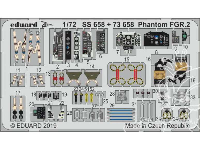 Eduard photodecoupe avion SS658 Zoom Amélioration Phantom FGR.2 Airfix 1/72