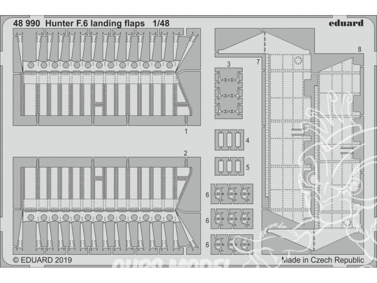 EDUARD photodecoupe avion 48990 Volets d'atterrissage Hunter F.6 Airfix 1/48