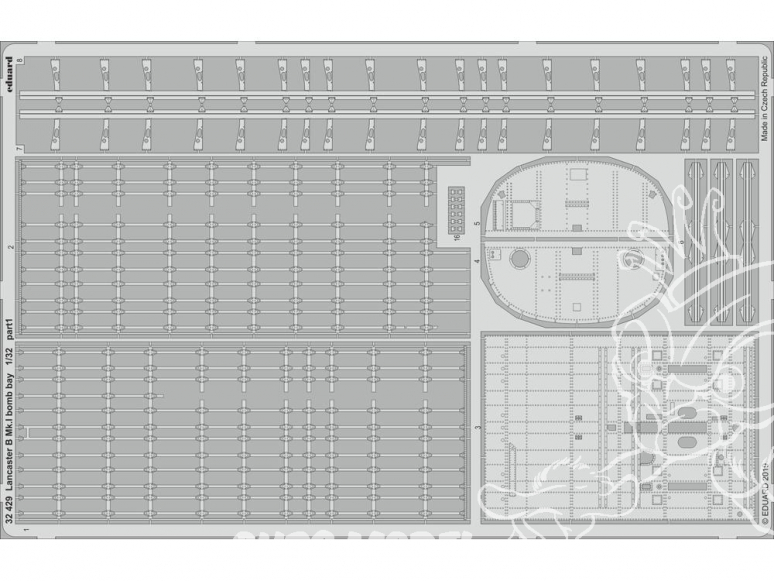 Eduard photodécoupe avion 32429 Baie de bombes Lancaster B Mk.I Hk Models 1/32