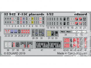 Eduard photodécoupe avion 32942 F-15C Placards Tamiya 1/32