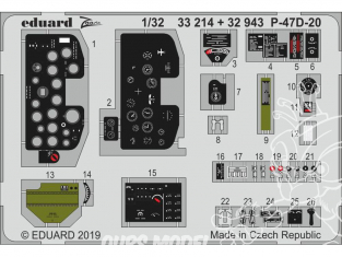 Eduard photodécoupe avion 33214 Zoom Intérieur P-47D-20 Trumpeter 1/32