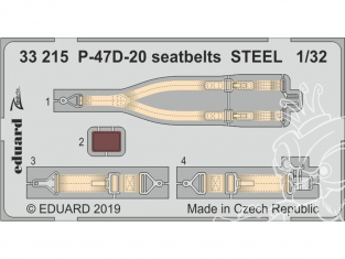 Eduard photodécoupe avion 33215 Harnais métal P-47D-20 Trumpeter 1/32