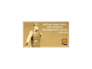 Copper State Models personnel militaire F35-003 Soldat de la division blindée britannique avec une pelle 1/35