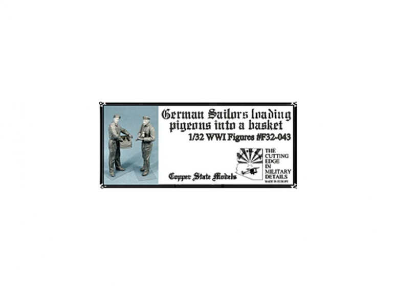 Copper State Models personel F32-043 Marins allemands avec des pigeons WWI 1/32