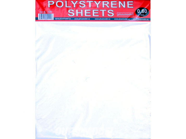 Plus Model 525 plaques Polystyrene blanches 220x190 0.6mm