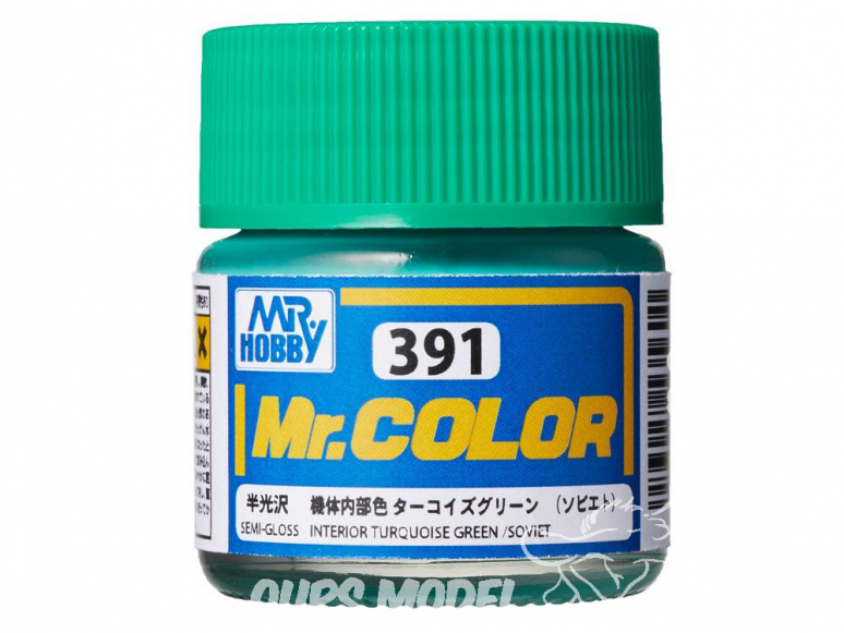 peinture maquette Mr Color C391 Vert intérieur Turquoise (Soviétique) Satiné 10ml