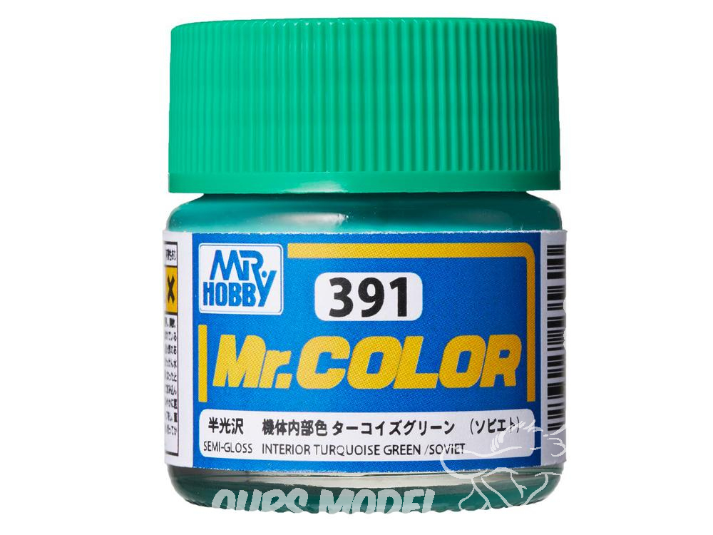 peinture maquette Mr Color C391 Vert intérieur Turquoise (Soviétique)  Satiné 10ml