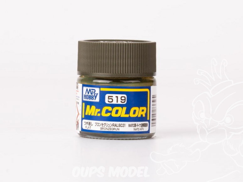 peinture maquette Mr Color C519 Vert Bronze - Bronzegrun RAL6031 Mat 10ml