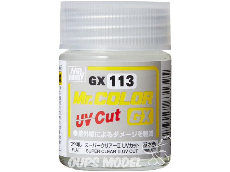 peinture maquette Mr Color GX113 Vernis mat - Super Clear III UV Cut 18ml