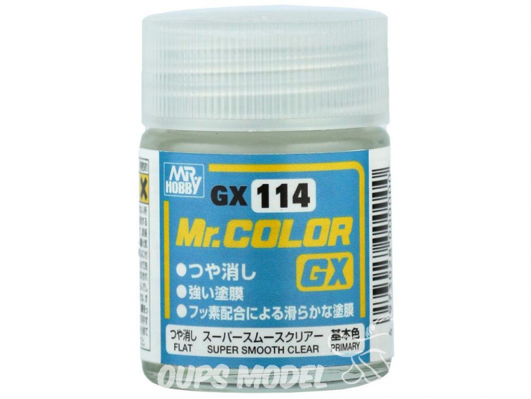 peinture maquette Mr Color GX114 Vernis mat Super Smooth Clear 18ml