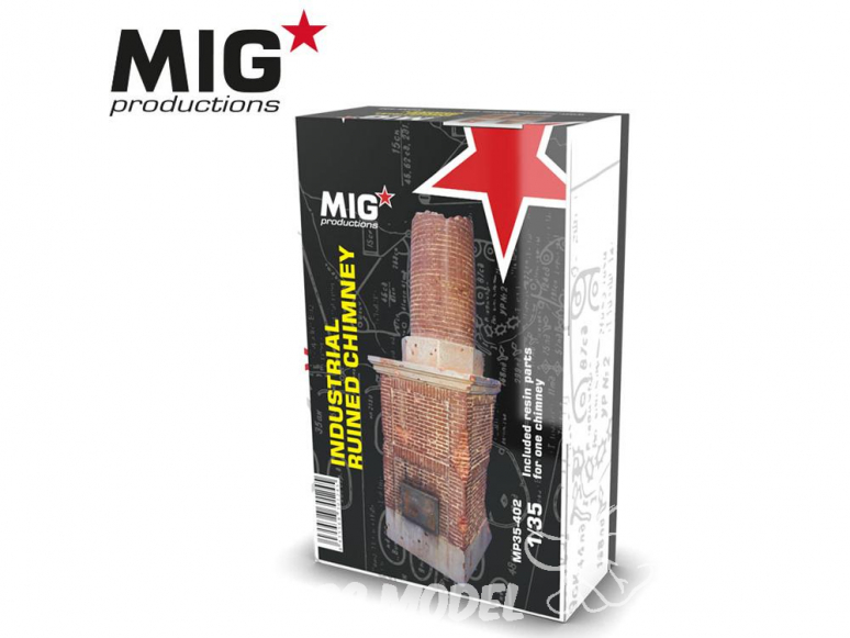 MIG Productions by AK MP35-402 Cheminée industrielle en ruine 1/35