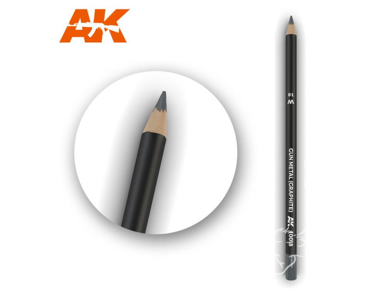 Ak interactive AK10018 Crayon acrylique de vieillissement Gun Metal (Graphite)