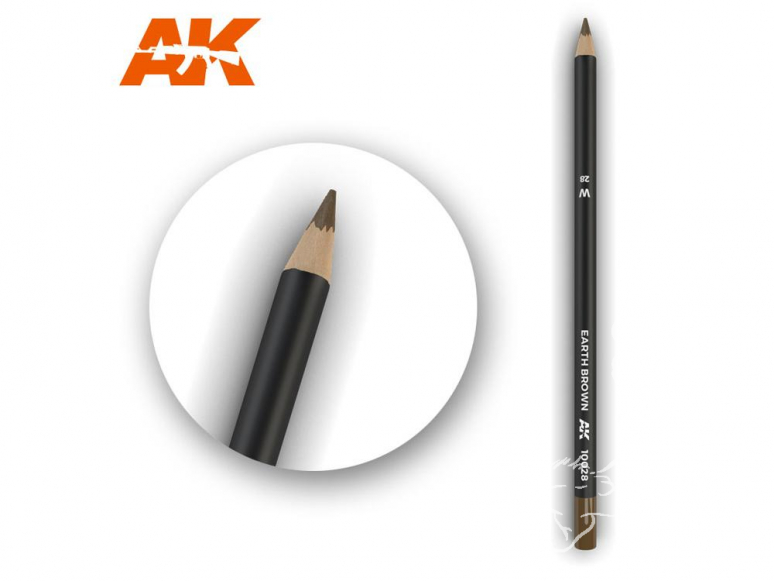 Ak interactive AK10028 Crayon acrylique de vieillissement Brun terre