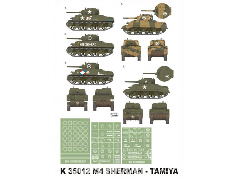 Montex Super Mask K35012 M-4 Sherman Tamiya 1/35