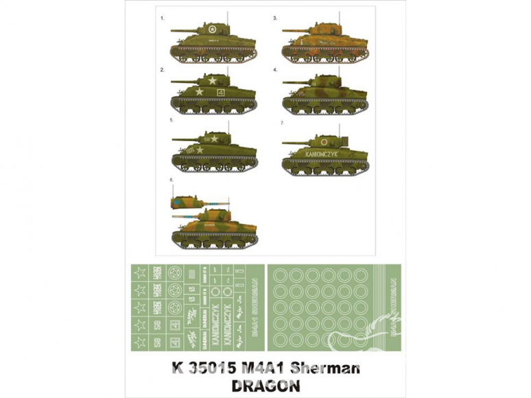 Montex Super Mask K35015 M4A1 Sherman Dragon 1/35