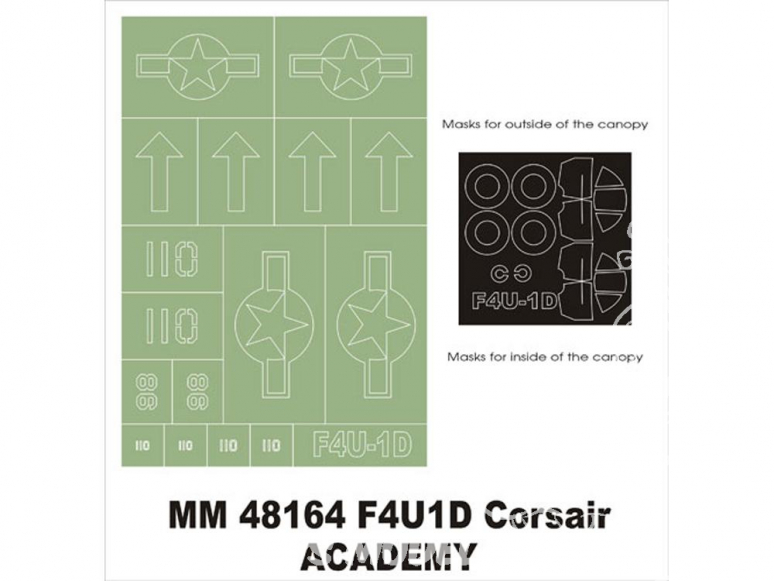 Montex Maxi Mask MM48164 F4U-1D Corsair Academy 1/48