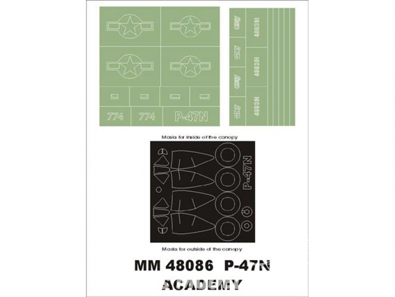 Montex Maxi Mask MM48086 P-47N Thunderbolt Academy 1/48