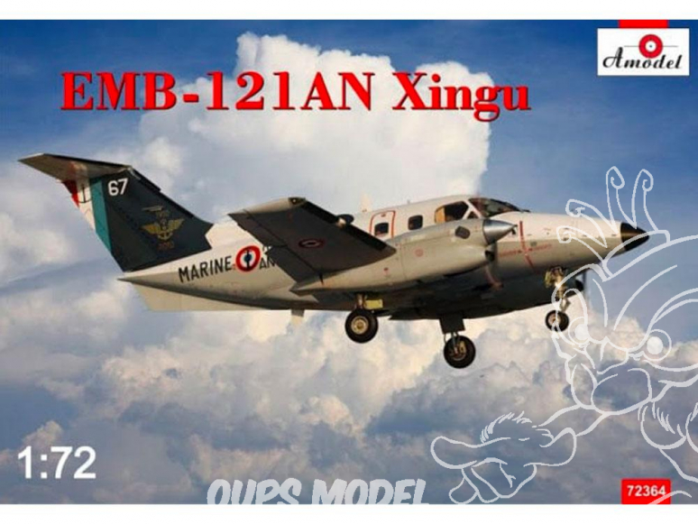Amodel maquettes avion 72364 EMBRAER EMB-121AN "XINGU" MARINE NATIONALE FRANCE 2016 1/72