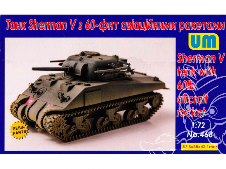 Unimodels UM maquettes militaire 468 Sherman V Tank avec 60lb roquette 1/72