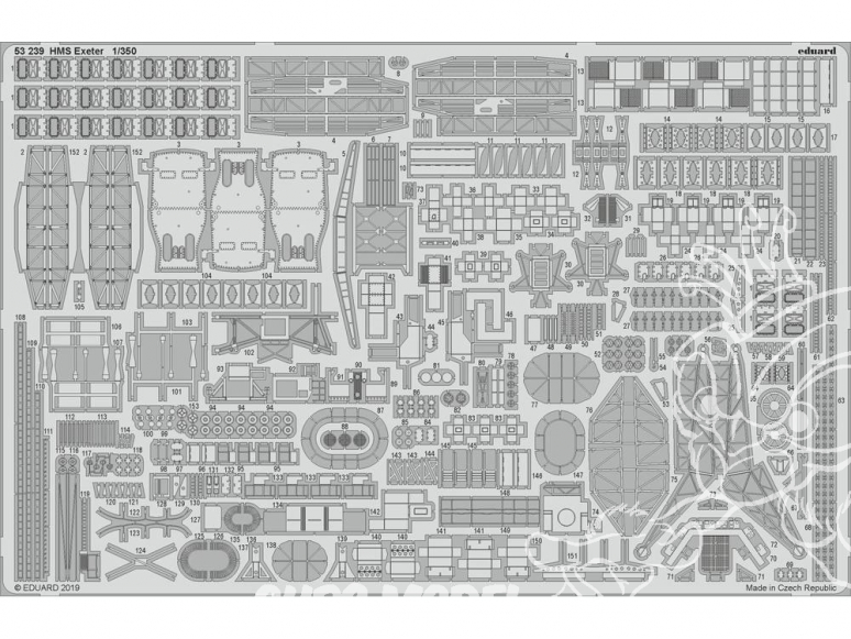 Eduard photodecoupe bateau 53239 HMS Exeter Trumpeter 1/350