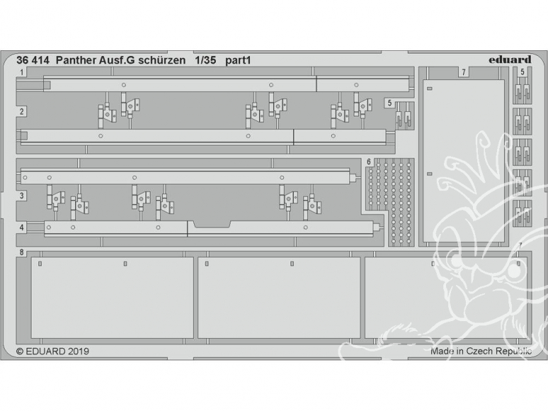 Eduard photodecoupe militaire 36414 Schürzen Panther Ausf.G Academy 1/35