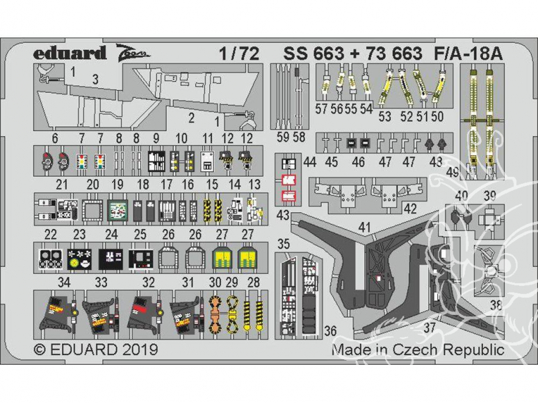 Eduard photodecoupe avion 73663 Amélioration F/A-18A Academy 1/72