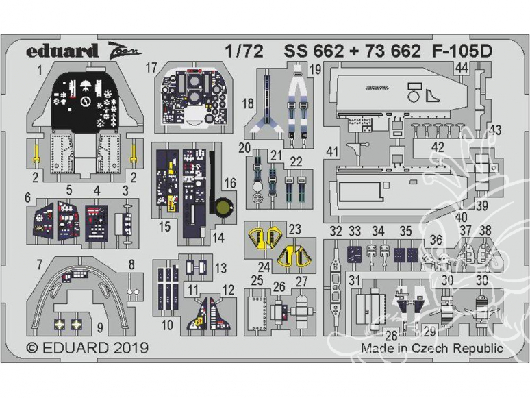 Eduard photodecoupe avion 73662 Intérieur F-105D Trumpeter 1/72