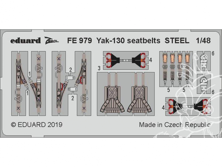 EDUARD photodecoupe avion FE979 Harnais métal YAK-130 Zvezda 1/48