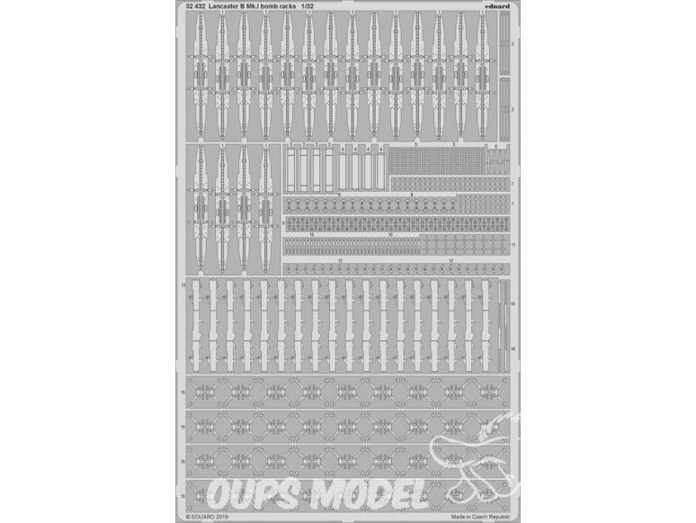 Eduard photodécoupe avion 32432 Bomb racks Lancaster B Mk.I Hk Models 1/32