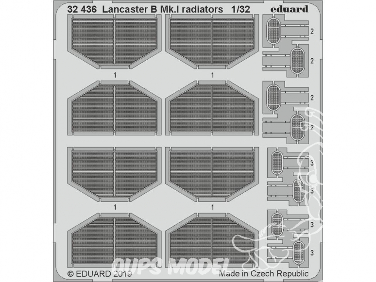 Eduard photodécoupe avion 32436 Radiateurs Lancaster B Mk.I Hk Models 1/32