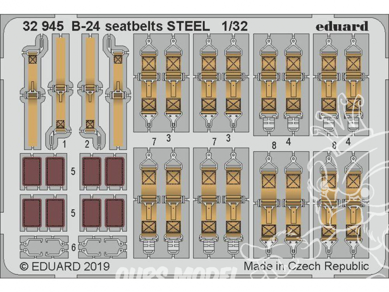 Eduard photodécoupe avion 32945 Harnais métal B-24 Hobby Boss 1/32