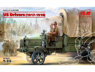 Icm maquette militaire 35706 US conducteurs (1917-1918) (2 figurines) (100% de nouveaux moules) WWI 1/35