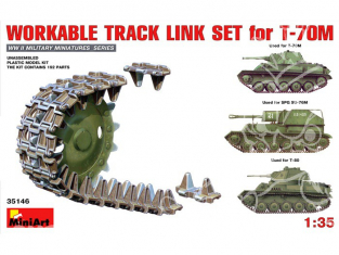 MINI ART maquette militaire 35146 SET CHENILLES MAILLON PAR MAILLON pour Char Soviétique T-70M 1/35
