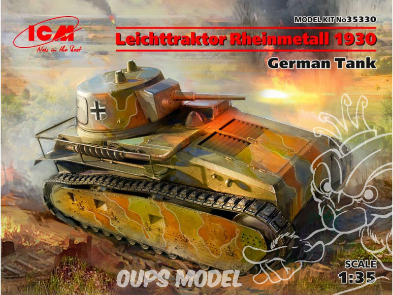 Icm maquette militaire 35330 Leichttraktor Rheinmetall 1930, German Tank 100% nouveaux moules 1/35