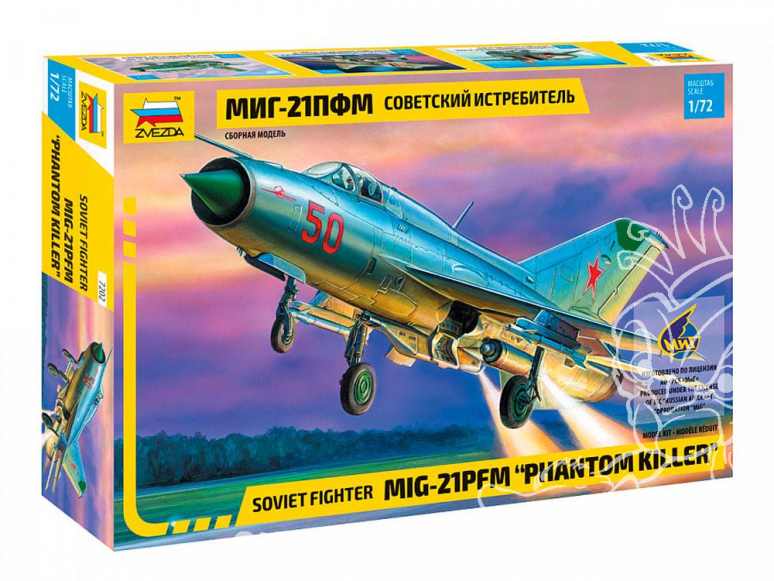 Zvezda maquette avion 7202 Chasseur soviétique MiG-21PFM Phantom Killer 1/72