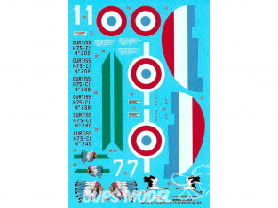 DECALQUES BERNA DECALS BD32-57 Curtiss H-75 Aces of GcII/5 1/32