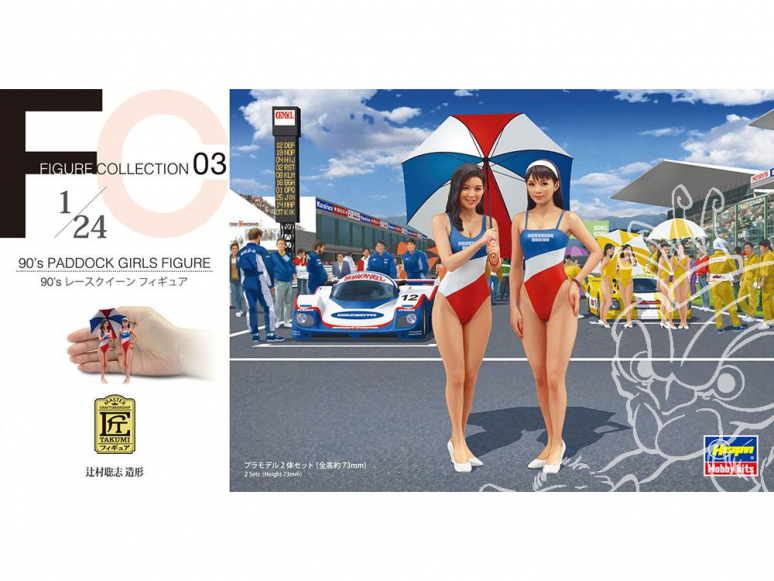Hasegawa maquette voiture 29103 90's Paddock Girls Figurine (jeu de 2 pièces) 1/24