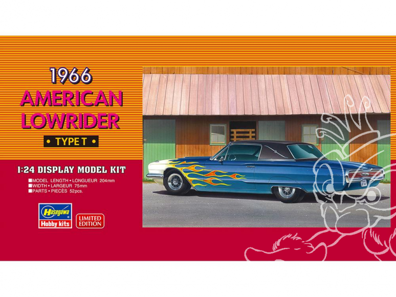 Hasegawa maquette voiture 20379 American Lowrider 1966 Type T Edition Limitée 1/24