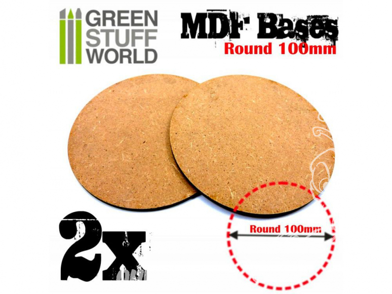 Green Stuff 503401 Socles Ronde 100mm en MDF bois