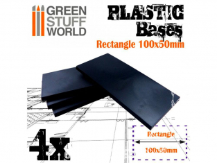 Green Stuff 503333 Socles RECTANGULAIRES 100x50mm en plastique